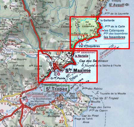 Map of Les Issambres & St Maxime